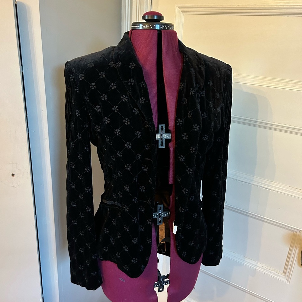 Laura  Ashley Black Velvet Women's Jacket
